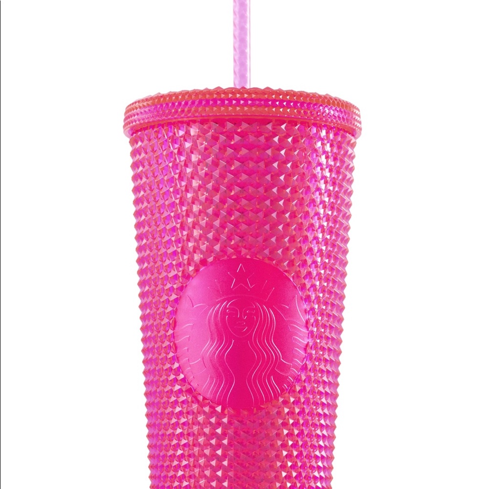 Neon pink studded tumbler